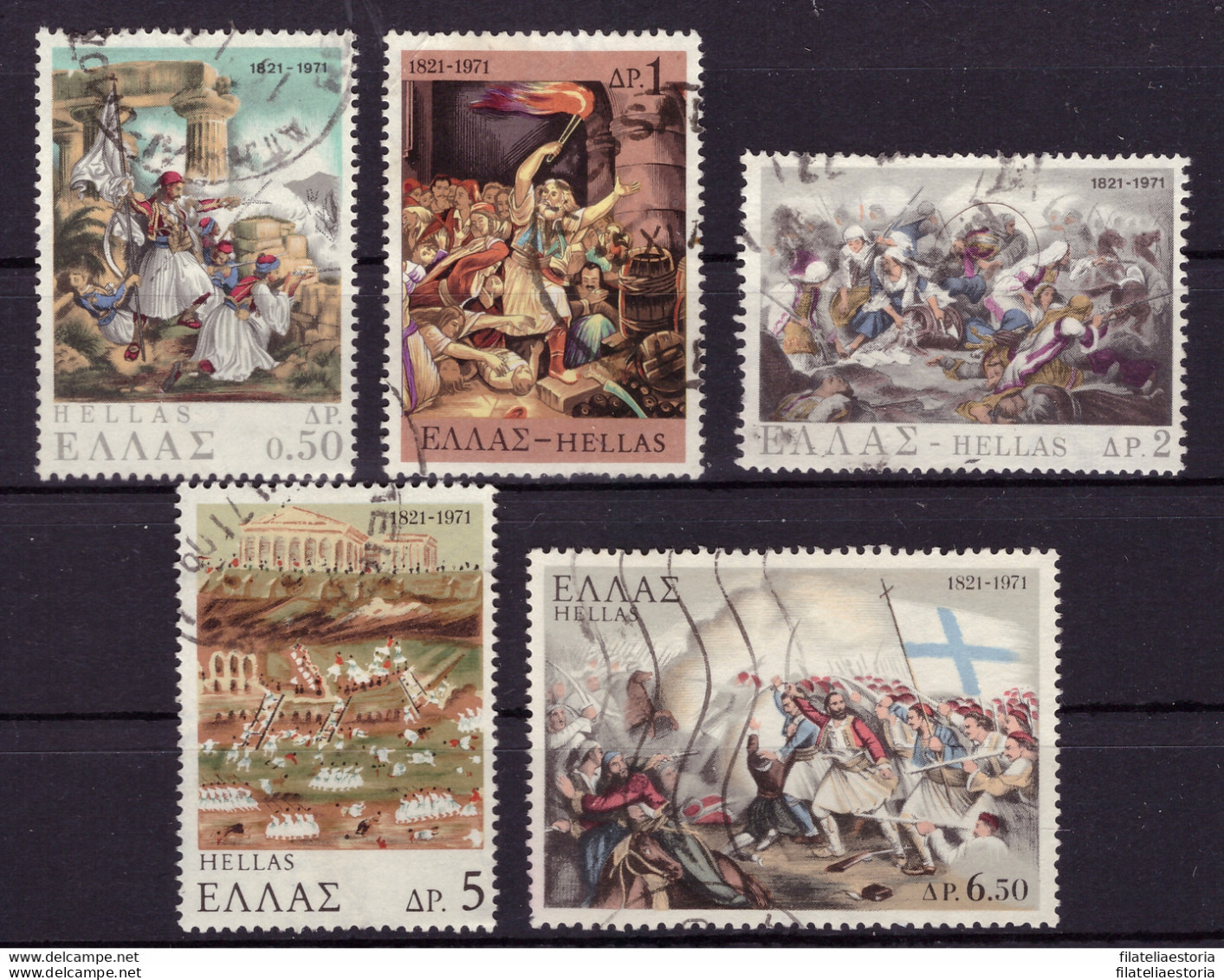 Grèce 1971 - Oblitéré - Indépendance - Michel Nr. 1079-1083 (gre971) - Usados