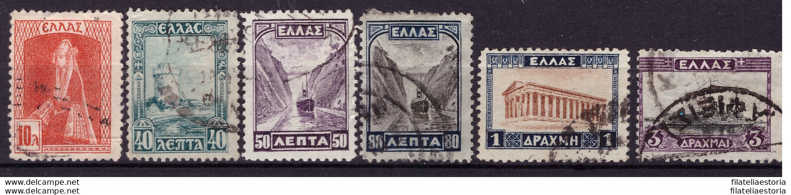 Grèce 1927 - Oblitéré - Costumes - Monuments - Michel Nr. 305 308-311 313 (gre1019) - Used Stamps