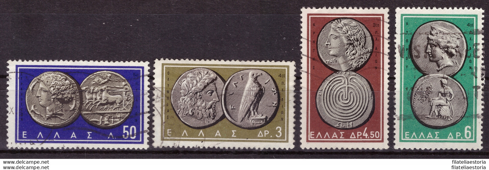 Grèce 1963 - Oblitéré - Monnaie - Michel Nr. 807 811 813-814 (gre1005) - Usados