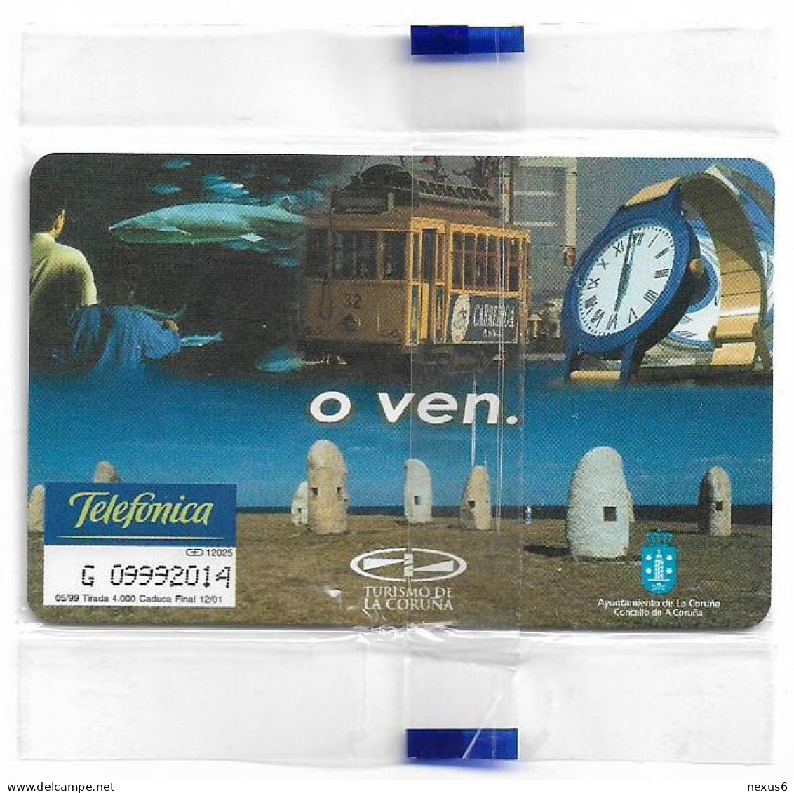 Spain - Telefonica - A Coruña (Tram, Shark, Watch), P-387 - 05.1999, 250PTA, 4.000ex, NSB - Private Issues