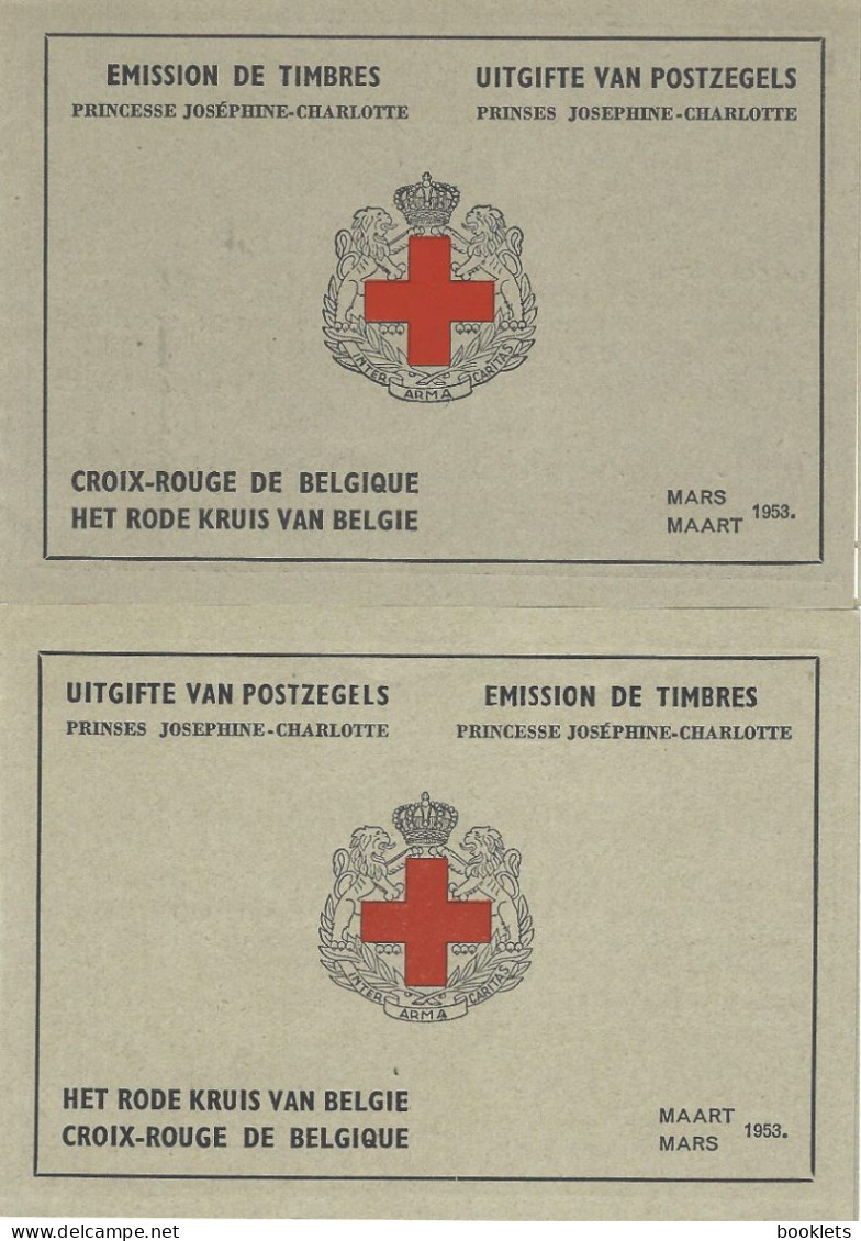 BELGIUM, 1953, Booklet A, Pair Of Red Cross Booklets: French & Dutch - 1907-1941 Antiguos [A]