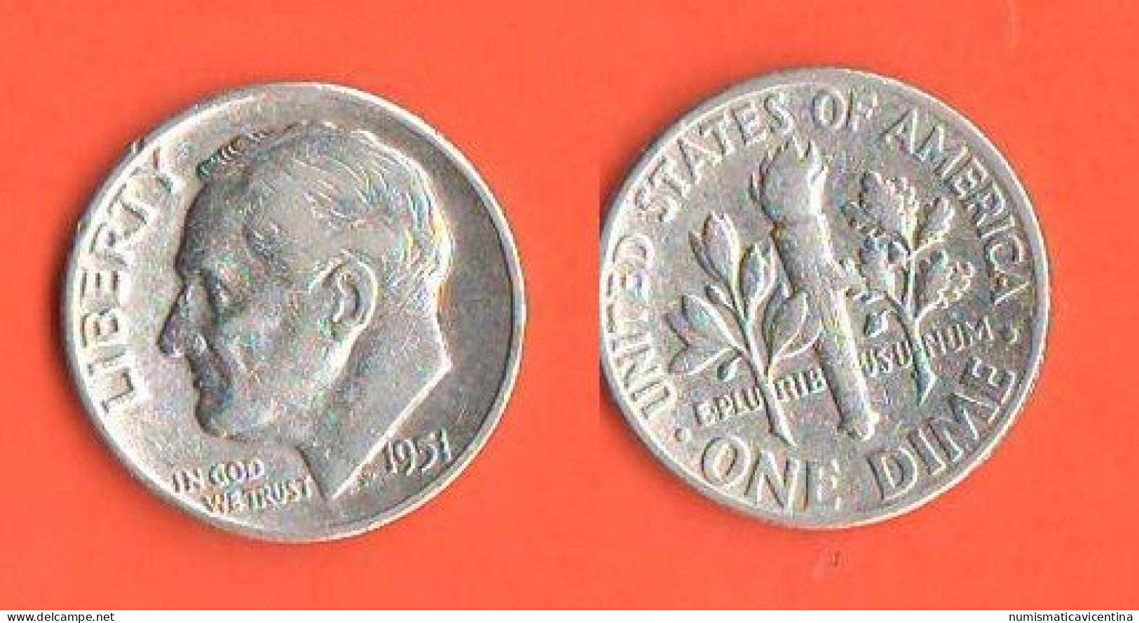 America Dime 1951  USA 10 Cents Roosevelt  America XXX - 1946-...: Roosevelt