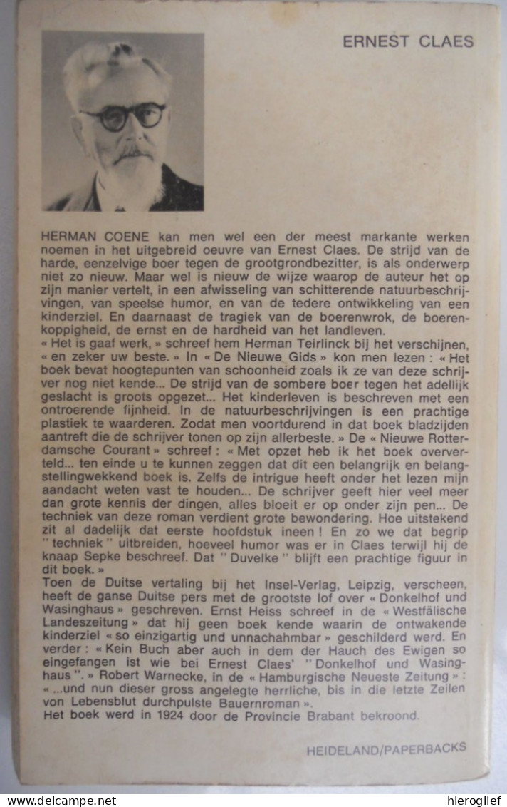 HERMAN COENE Door Ernest Claes Zichem Scherpenheuvel / Verhouding Boer Versus Adel     1969 - Literature