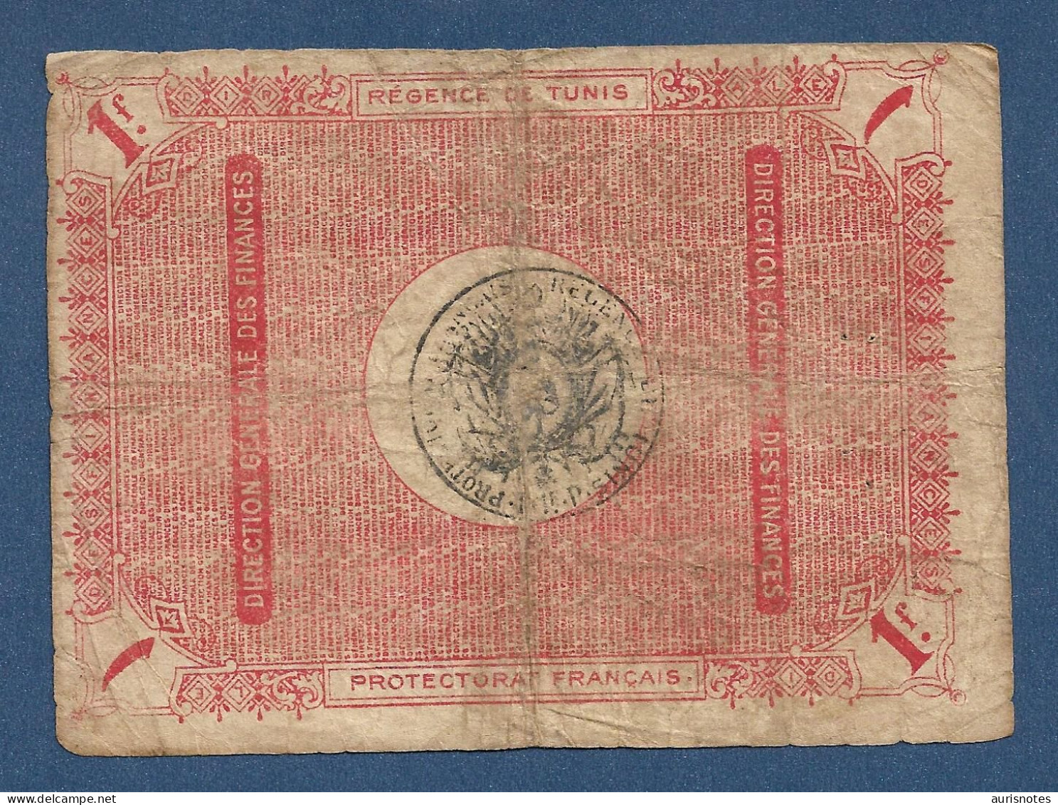 Tunisia 1 Franc 1919 P46 Fine+ - Tusesië