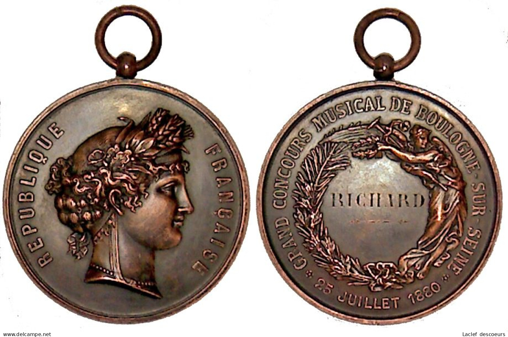 1880 Grand Concours Musical Se Boulogne Sur Seine. Médaille. - Varia