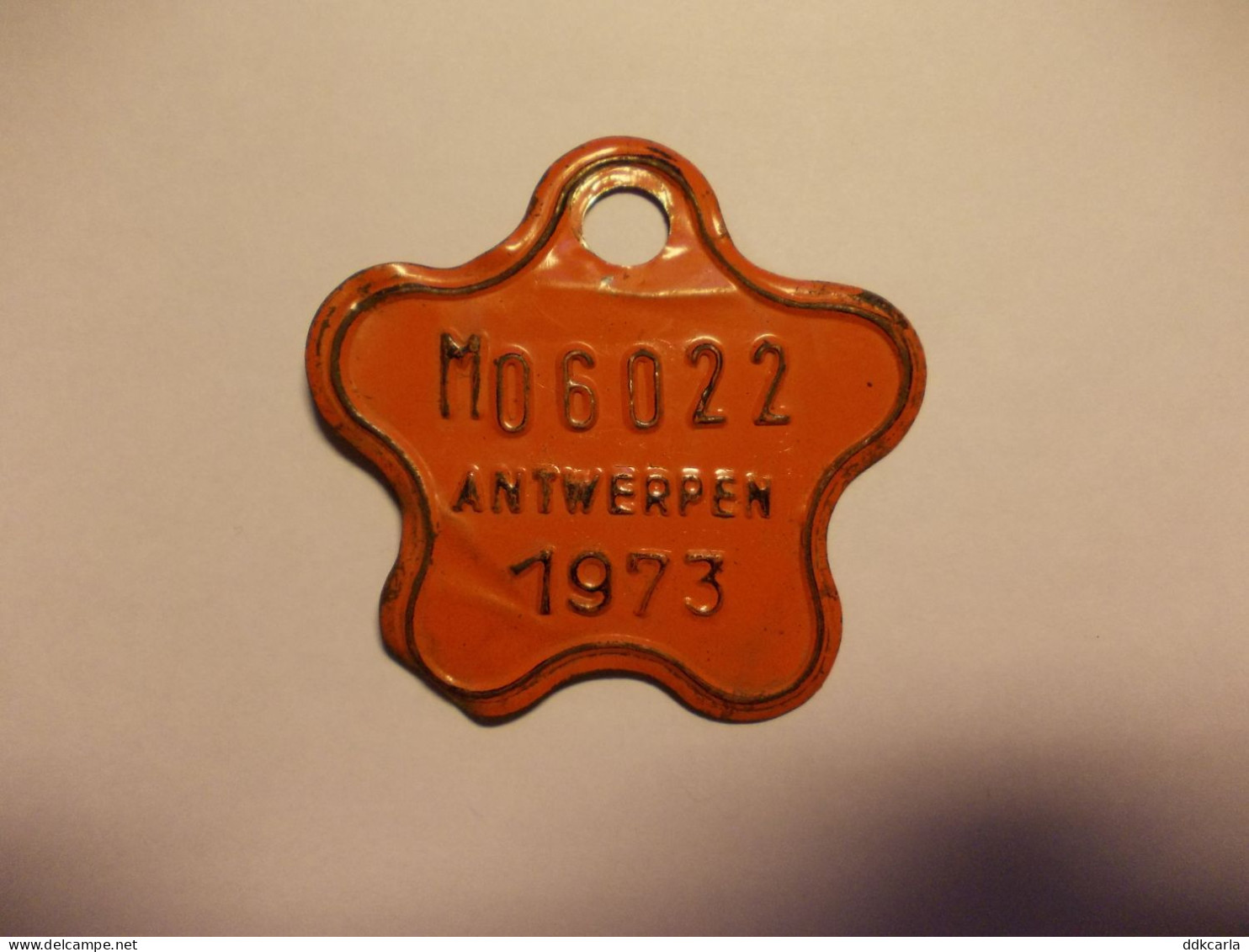Oude Metalen Brommer/moped Plaat Taks Plaat 1973 Antwerpen - Motocyclette Tax Plaque Anvers Zeldzaam ! - Kennzeichen & Nummernschilder