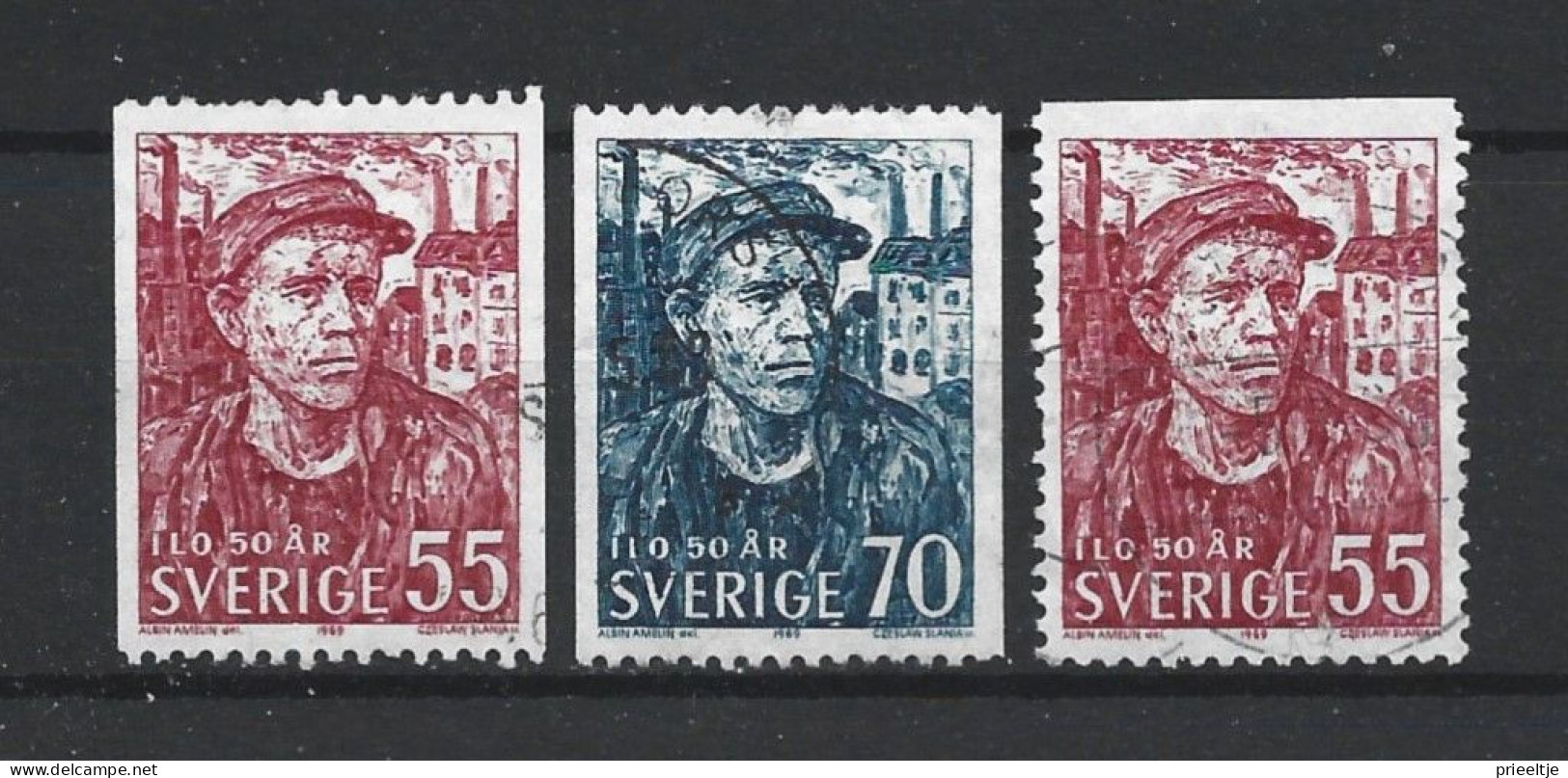 Sweden 1969 50 Y. Workers Org. Y.T. 613/614+613a  (0) - Used Stamps