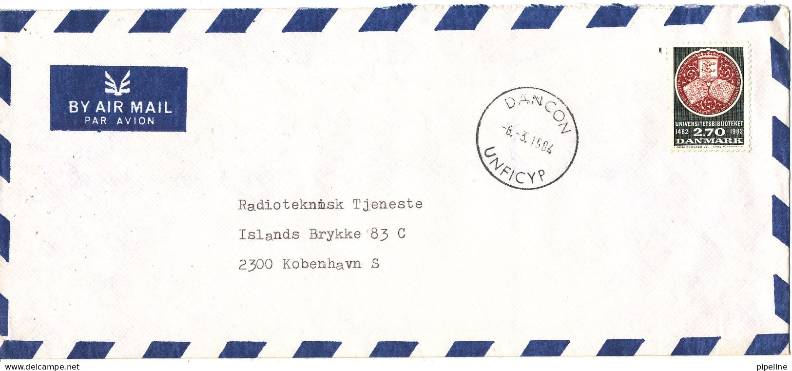 Denmark Air Mail Cover DANCON UNFICYP 6-3-1984 Sent To Denmark - Poste Aérienne