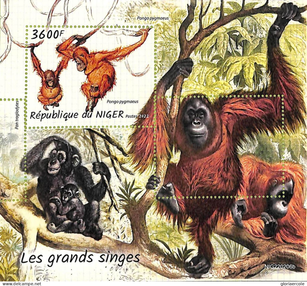 A9178 - NIGER - ERROR MISPERF Stamp Sheet -  2022 - Animals, Mammals, Minkeys - Apen