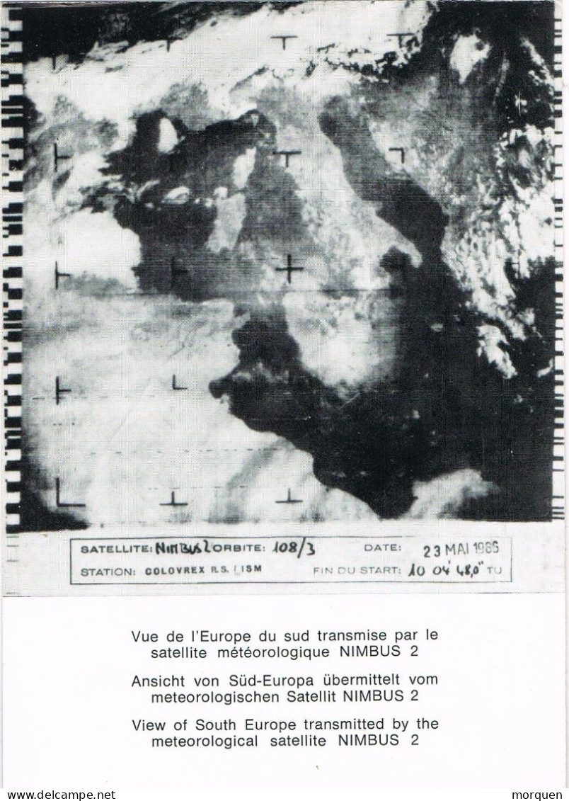 53962. Tarjeta VADUZ (Liechtenstein) 1969. SPACE, Espacio. Satelite Nimbus 2 METEOROLOGIA - Cartas & Documentos