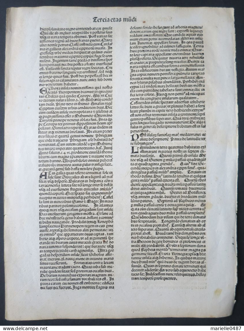 Incunable - Hartmann Schedel - Chronique De Nuremberg Liber Chronicarum 1493. - Ante 18imo Secolo