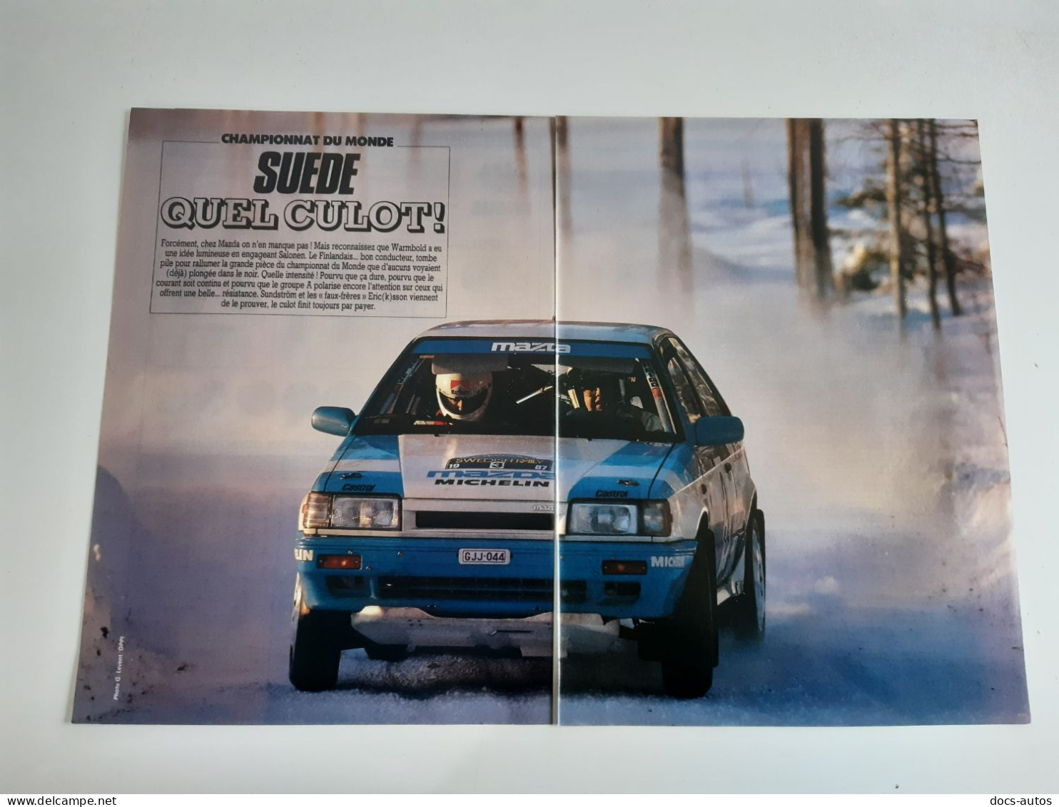 Championnat Du Monde - Rallye De Suède 1987 - Coupure De Presse Automobile - Sonstige & Ohne Zuordnung