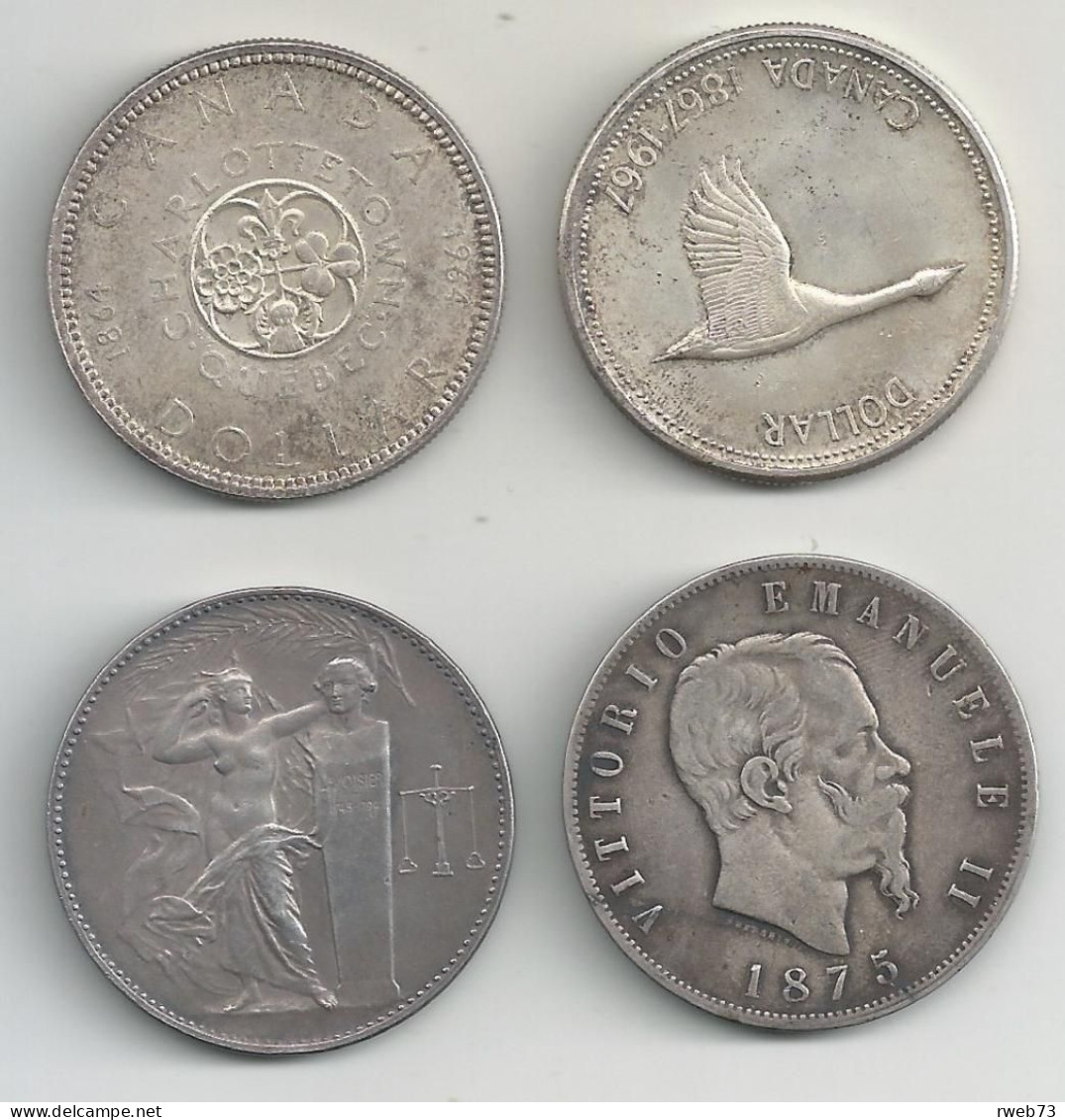 Lot De 3 Monnaies Et 1 Médaille - Argent - TB/TTB - Colecciones Y Lotes