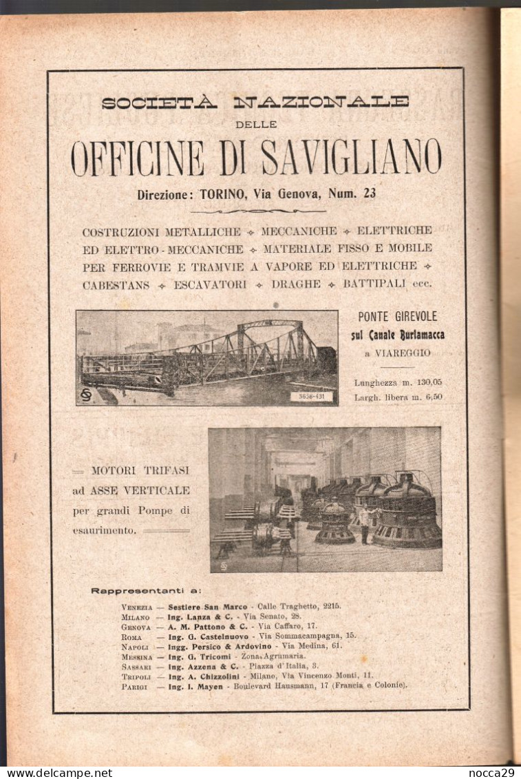 RIVISTA DEL 1915 - RASSEGNA TECNICA PUGLIESE - FERROVIA BARI GRUMO ATENA - PUBBL. OFFICINE DI SAVIGLIANO (STAMP330) - Textos Científicos