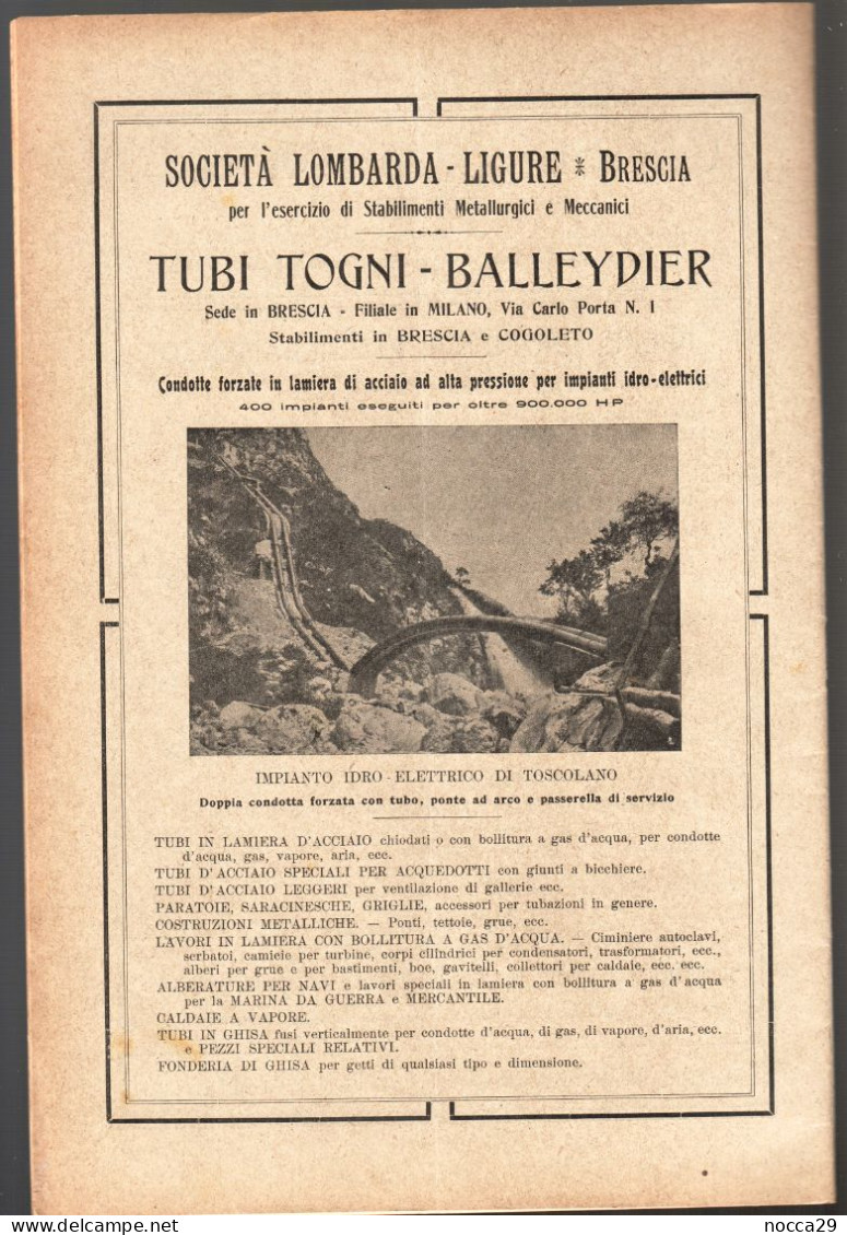 RIVISTA DEL 1915 - RASSEGNA TECNICA PUGLIESE - FERROVIA BARI GRUMO ATENA - PUBBL. OFFICINE DI SAVIGLIANO (STAMP330) - Testi Scientifici