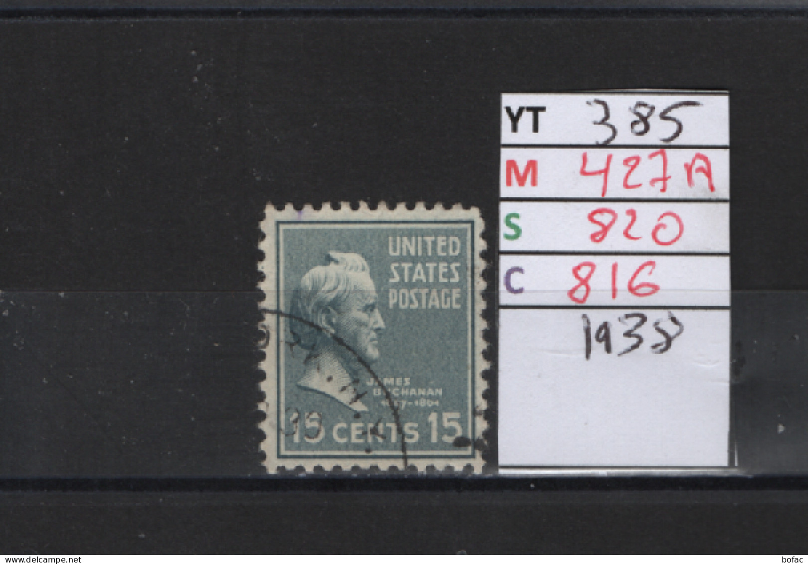 PRIX FIXE Obl  382 YT 424A MIC  817 SCO 813 GIB Zachary Taylor 1938  Etats Unis 58/03 - Used Stamps