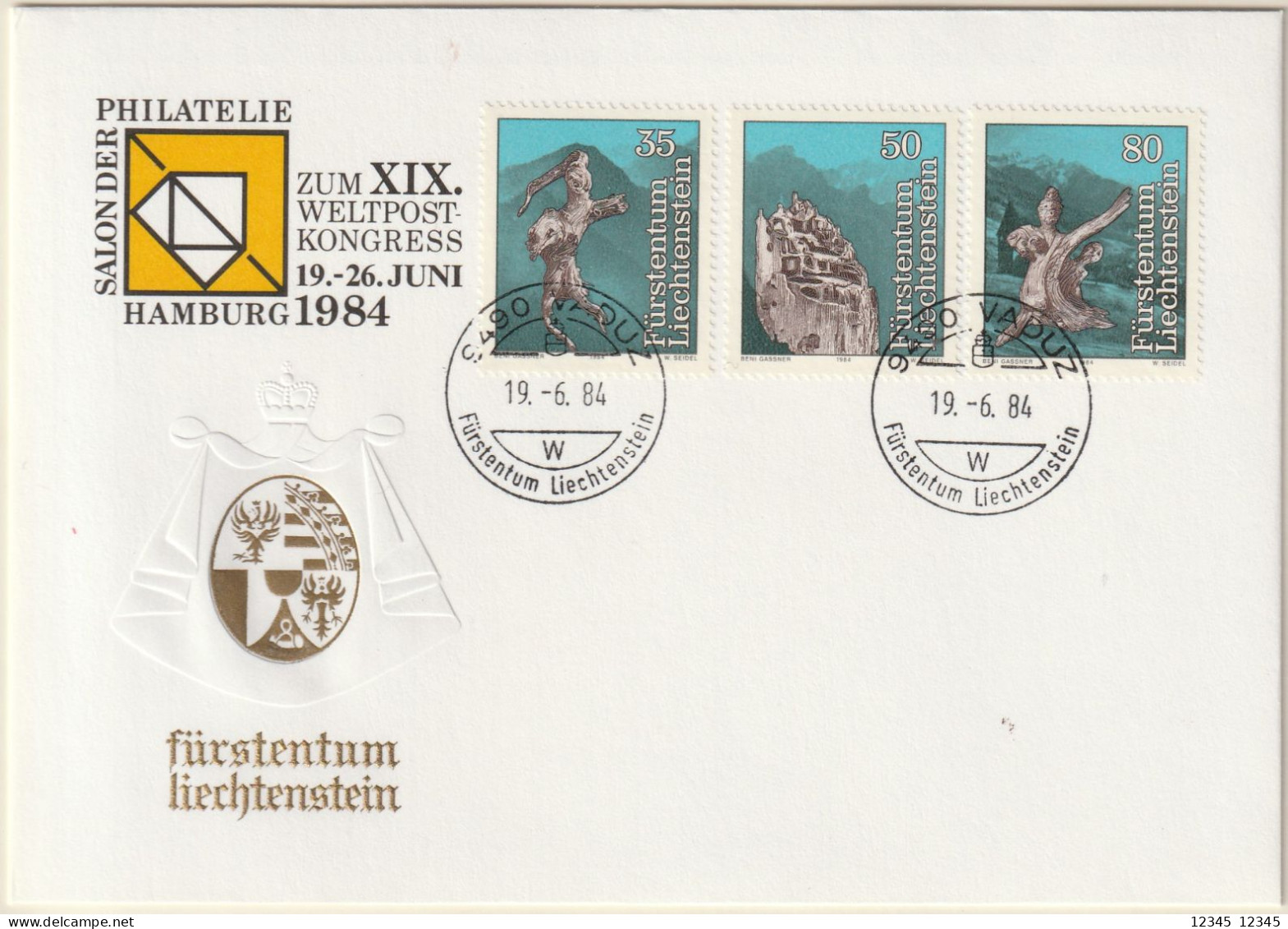 Liechtenstein 1984, Letter, World Congress Hamburg 1984 (text Is Not Included) - Briefe U. Dokumente