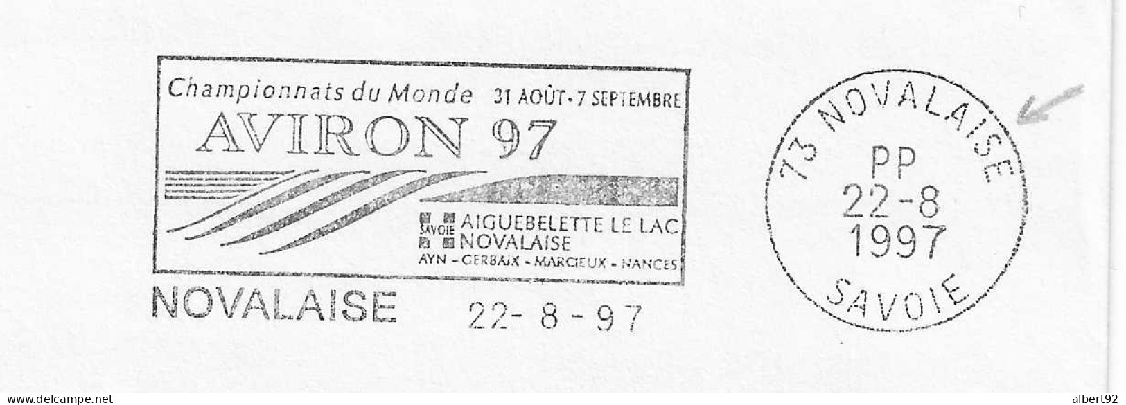 1997 Championnats Du Monde D'Aviron à Aiguebelette: Flamme Postale Port Payé (PP Dans Le Bloc Dateur) - Rudersport