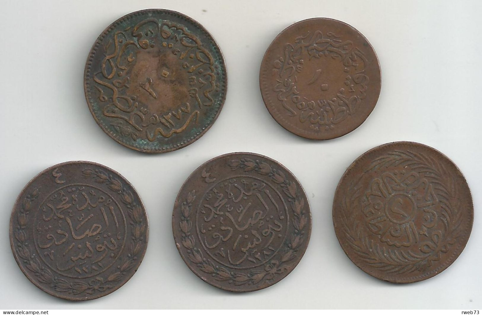 Lot De 5 Monnaies Orientales En Bronze - TB/TTB - Colecciones Y Lotes