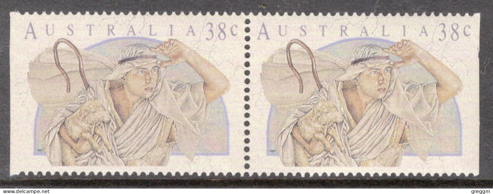 Australia 1991, Pair Of Booklet Stamps Showing Christmas In Unmounted Mint - Nuevos