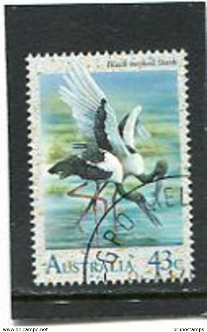 AUSTRALIA - 1991  43c  BLACK  NECKED STORK  FINE USED - Gebruikt