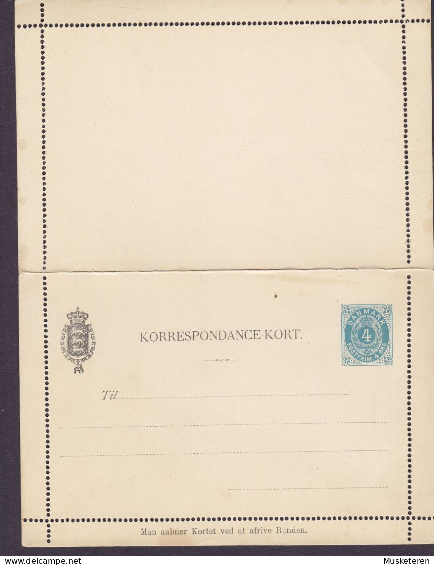 Denmark Postal Stationery Ganzsache Entier Korrespondancekort KK 7, 4 Ø Perf. 11 1/4 ERROR Variety Unused (6 Scans) - Entiers Postaux