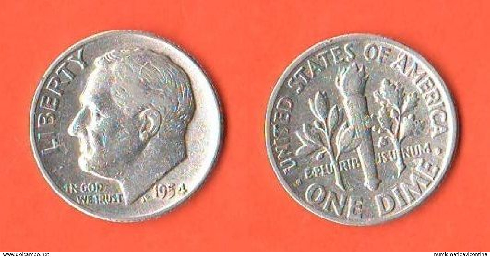 America Dime 1954 D USA 10 Cents Roosevelt  America XXX - 1946-...: Roosevelt