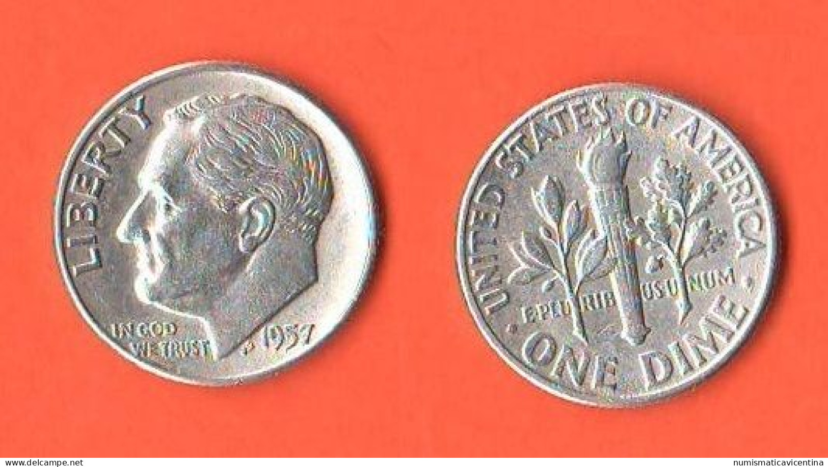 America Dime 1957 USA 10 Cents Roosevelt  America XXX - 1946-...: Roosevelt
