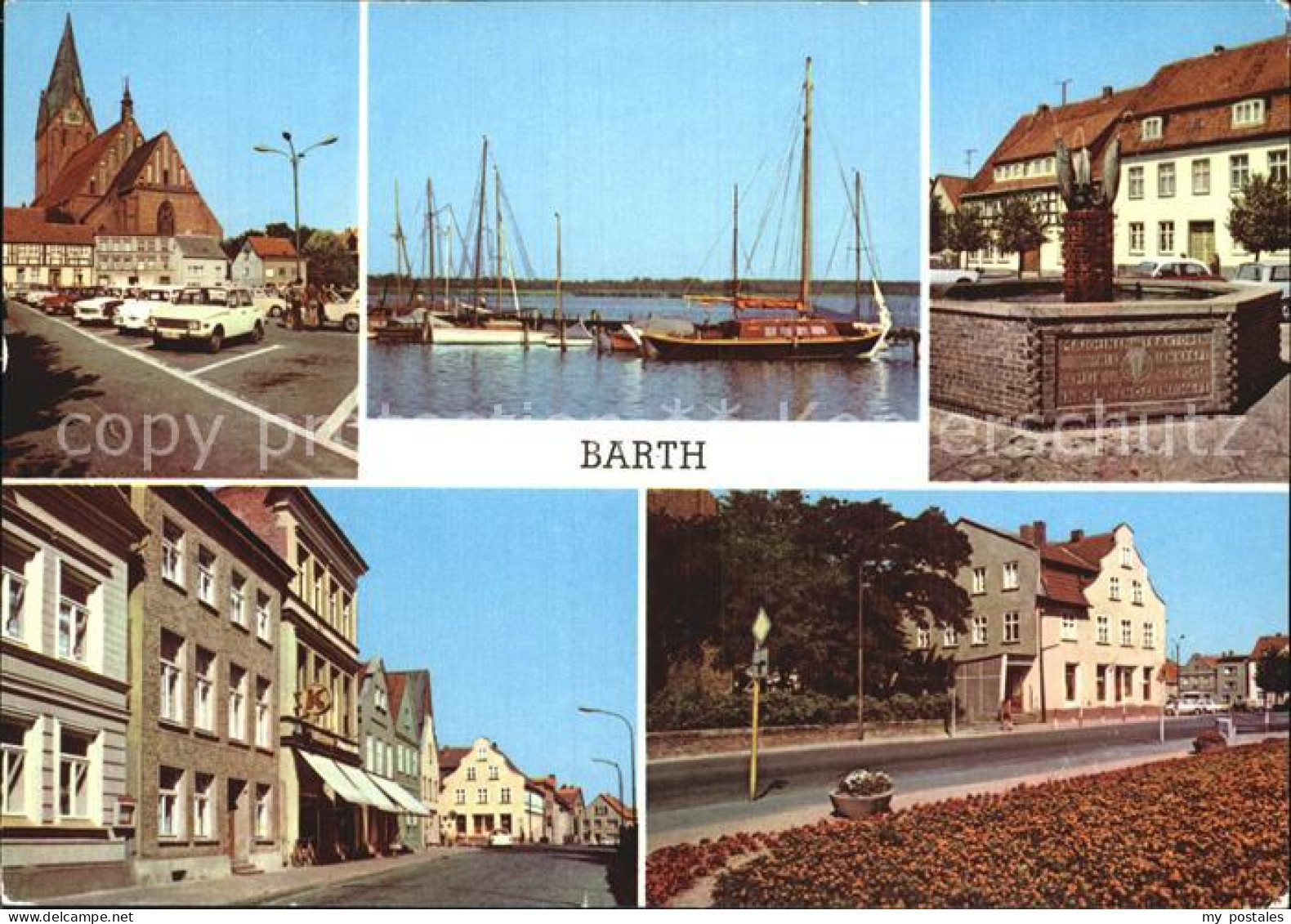 72545338 Barth Markt Mole Brunnen Markt Ernst Thaelmann Strasse Parkanlage Barth - Barth