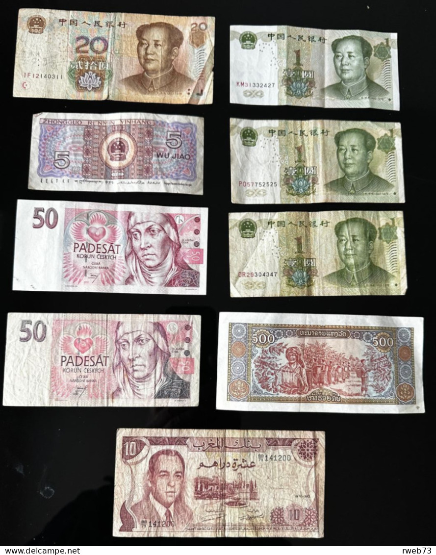 Lot De 9 Billets Divers - B/TB - Colecciones Y Lotes