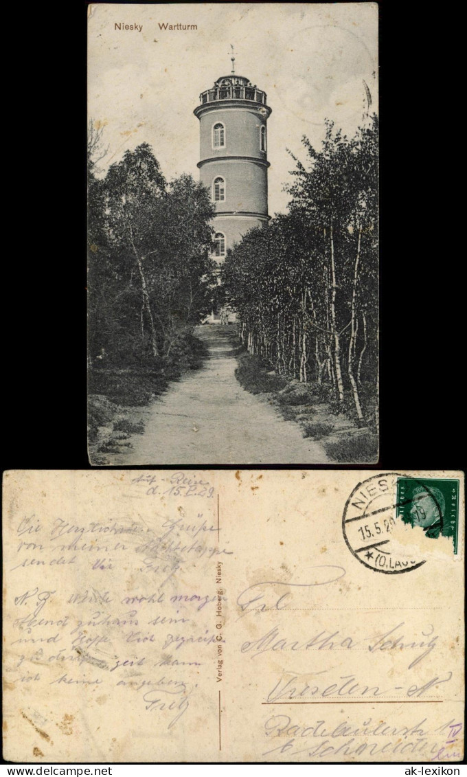 Ansichtskarte Niesky Niska Weg Zum Wartturm 1929 - Niesky