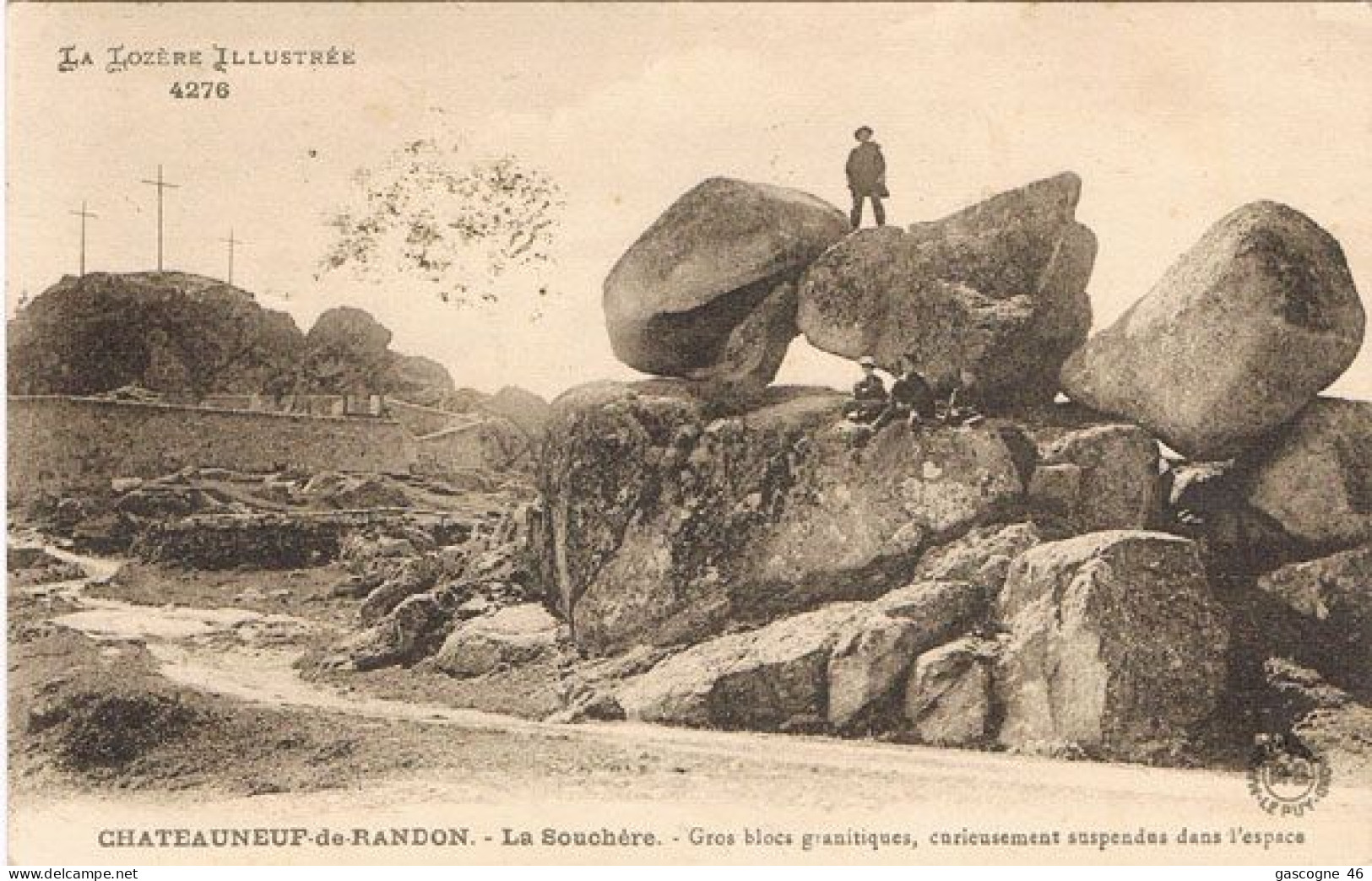 48-007 ​​​​​​​Chateauneuf-de-Randon - La Souchère - Gros Blocs Granitiques, Curieusement Suspendus Dans L'espace La Lozè - Chateauneuf De Randon