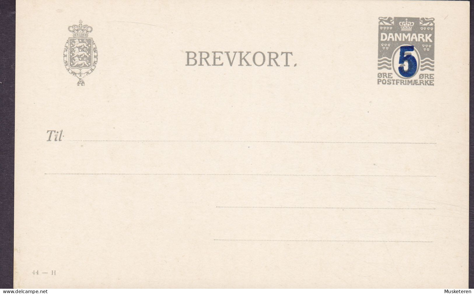 Denmark Postal Stationery Ganzsache Entier Brevkort EB 45a, 5/3 Ø Overprinted Surchargé - Postwaardestukken