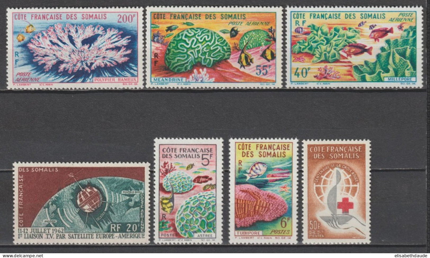 COTE DES SOMALIS - 1963 - ANNEE COMPLETE YVERT N°315/317 SAUF 318 + A33/36 ** MNH - COTE = 51 EUR. - Unused Stamps