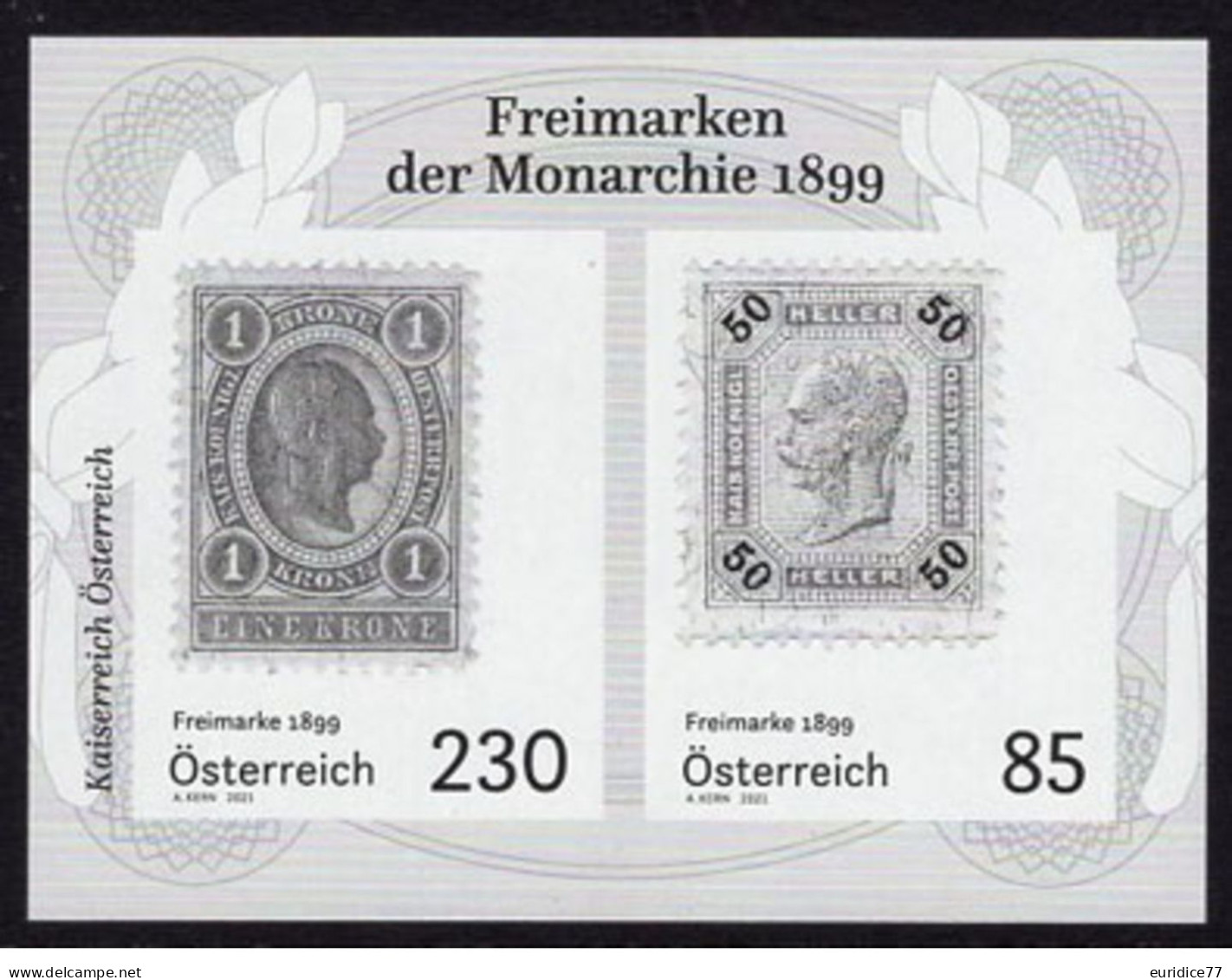 Austria 2021 - Freimarken Der Monarchie Black Print Mnh** - Probe- Und Nachdrucke