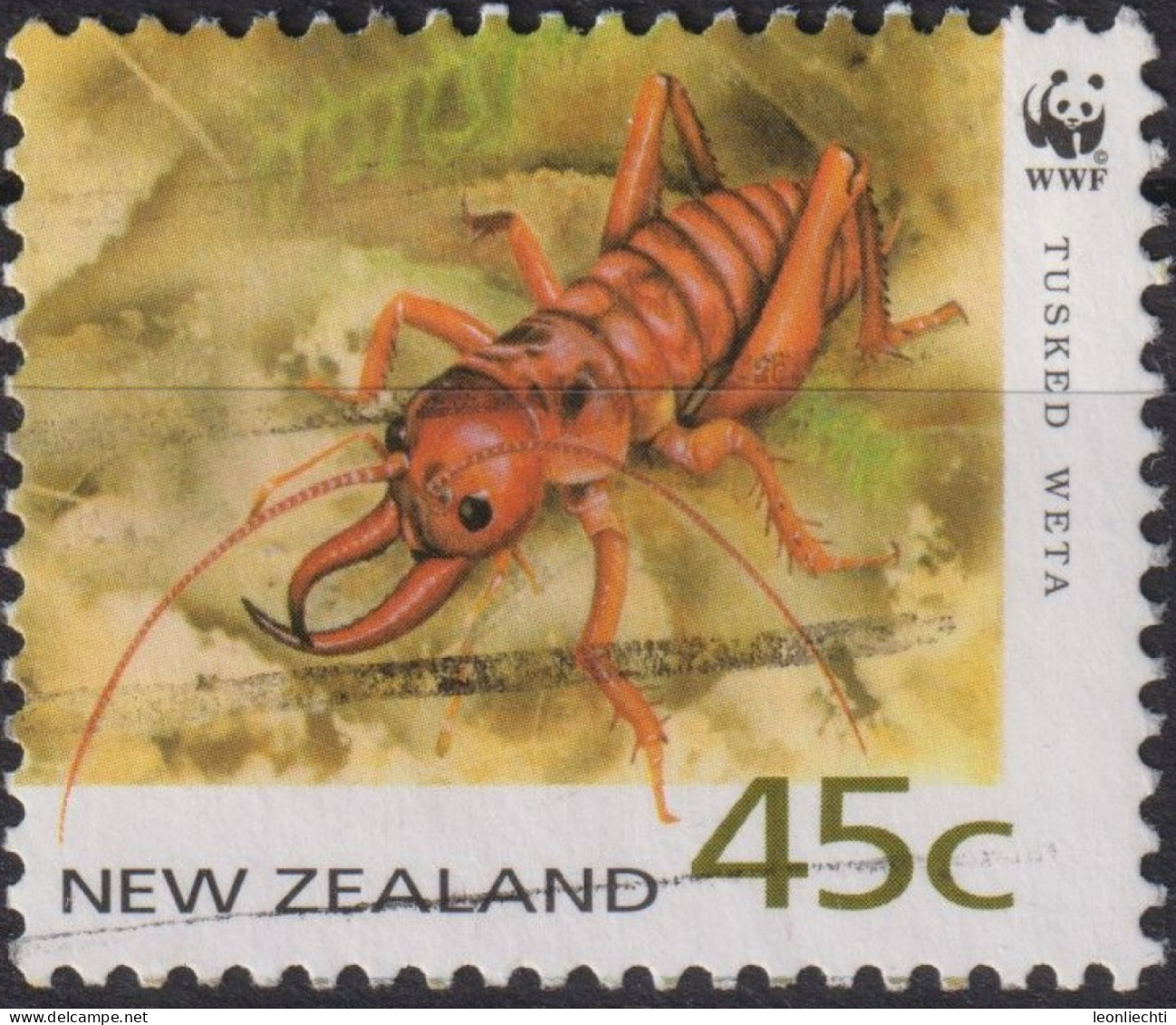 1993 Neuseeland ° Mi:NZ 1294, Sn:NZ 1163, Yt:NZ 1238A, Tusked Weta (Anostostoma Sp.) - Oblitérés