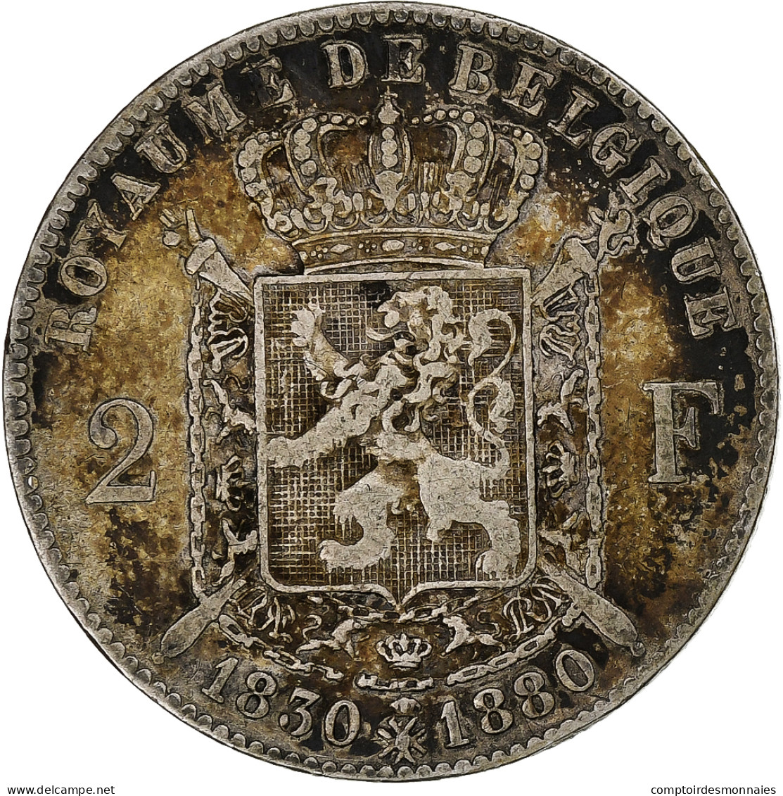 Belgique, Leopold II, 2 Francs, 2 Frank, 1880, Bruxelles, TB+, Argent, KM:39 - 2 Francs