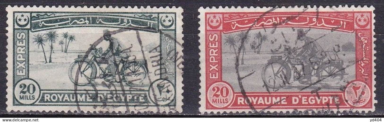 EG901 – EGYPTE – EGYPT – EXPRESS – 1926-29 – MOTORCYCLE POSTMAN – SC # E1/E2 USED 11 € - Gebruikt