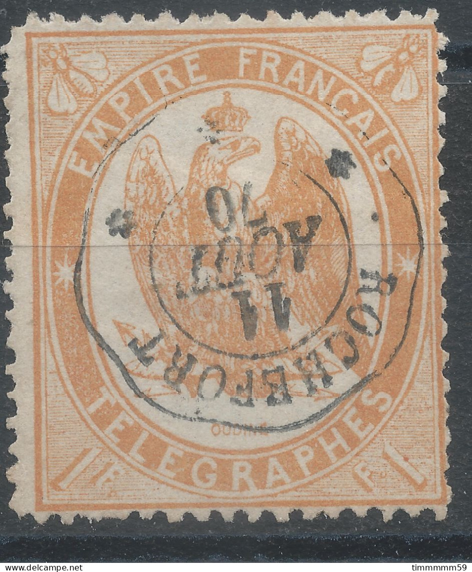 Lot N°81827   Télégraphe N°7, Oblitération Cachet à Date De ROCHEFORT Du 11 Aout 1870 - Télégraphes Et Téléphones