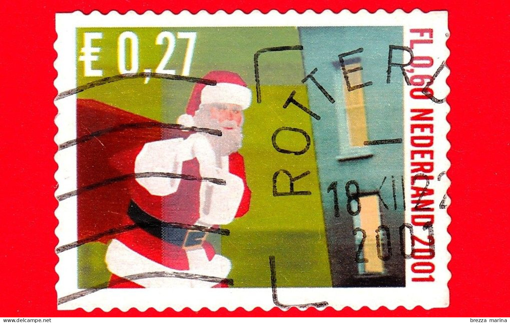 OLANDA - Nederland - Usato - 2001 - Francobolli Di Dicembre - Natale - Christmas - Babbo Natale - 0.60 - Usati