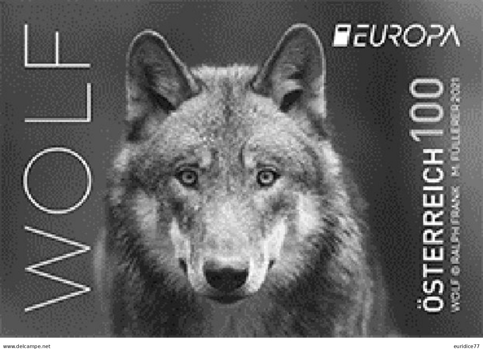Austria 2021 - Europa 2021 Wolf Black Print Mnh** - Essais & Réimpressions