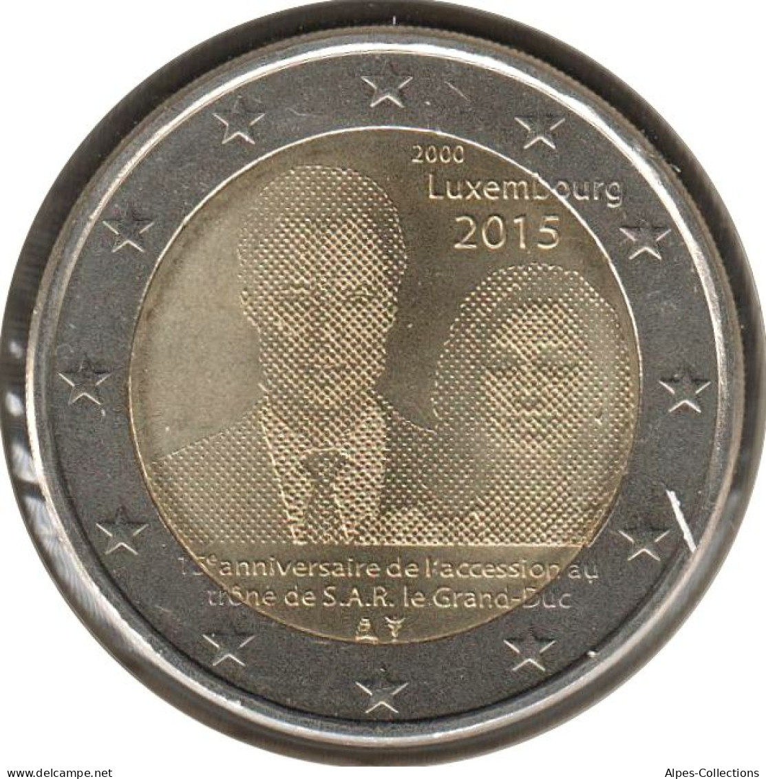 LU20015.2 - LUXEMBOURG - 2 Euros Commémo. Accession Au Trône Le Grand-Duc - 2015 - Luxemburg