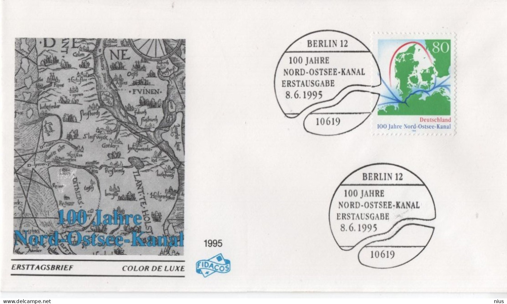 Germany Deutschland 1995 FDC 100 Jahre Nord-Ostsee-Kanal, Canceled In Berlin - 1991-2000