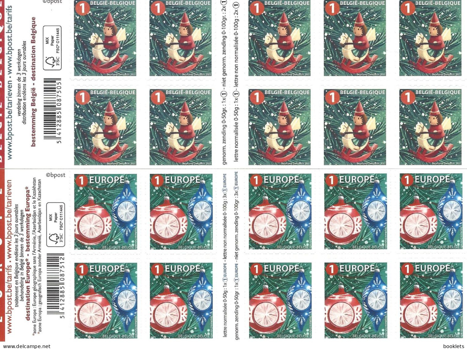 BELGIUM, 2021, Booklet 173/174, Christmas / New Year 2021 - Unclassified