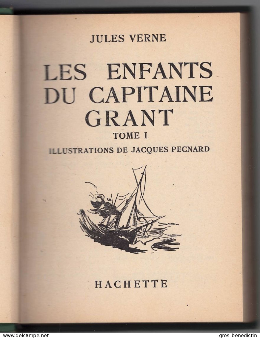 Hachette - Bib. Verte Avec Jaquette N°240 - Jules Verne - "Les Enfants Du Capitaine Grant (T1)" - 1957 - #Ben&JVerne - Bibliotheque Verte