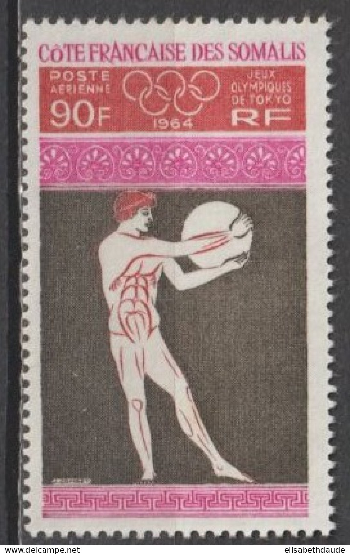 COTE DES SOMALIS - 1964 - YVERT N° AERIEN 41 ** MNH - COTE = 15 EUR. - JEUX OLYMPIQUES - Unused Stamps