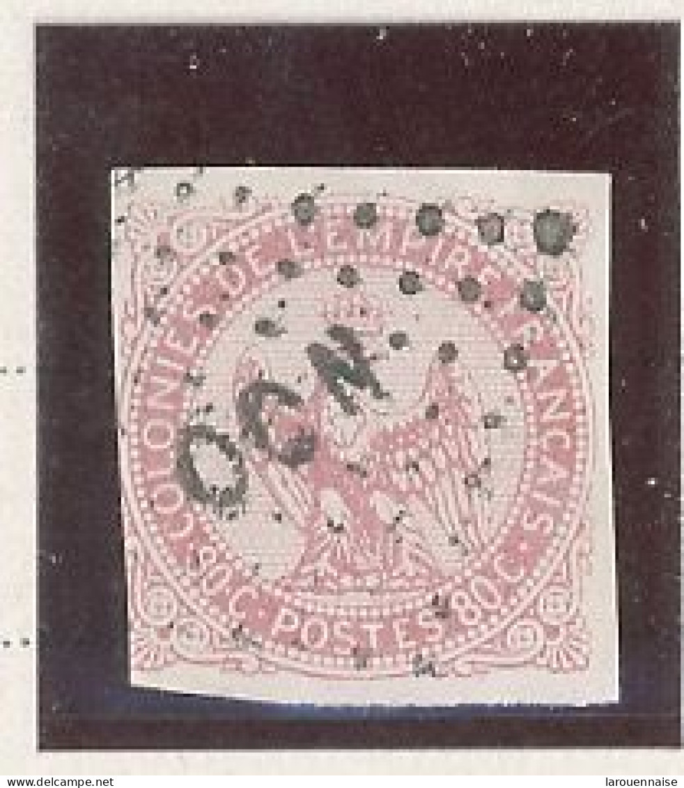 TAHITI   - N°6  COLONIES GÉNÉRALES  80c AIGLE ROSE VIF  -Obl - LOSANGE  O C N  - FRAPPE SUP - Used Stamps