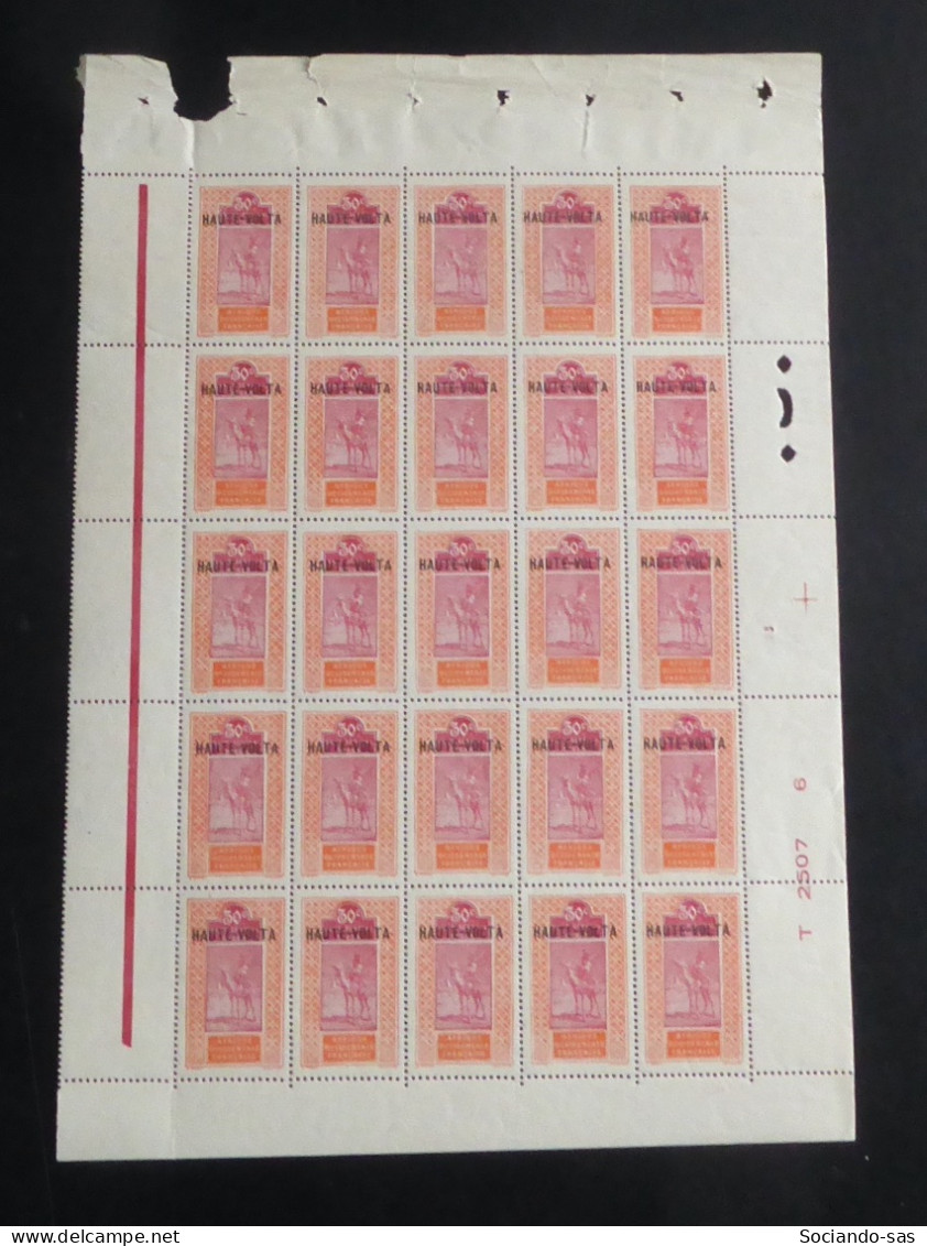 HAUTE-VOLTA - 1922-26 - N°YT. 28 - 30c Orange Et Carmin - Bloc De 25 Bord De Feuille - Neuf Luxe ** / MNH - Unused Stamps