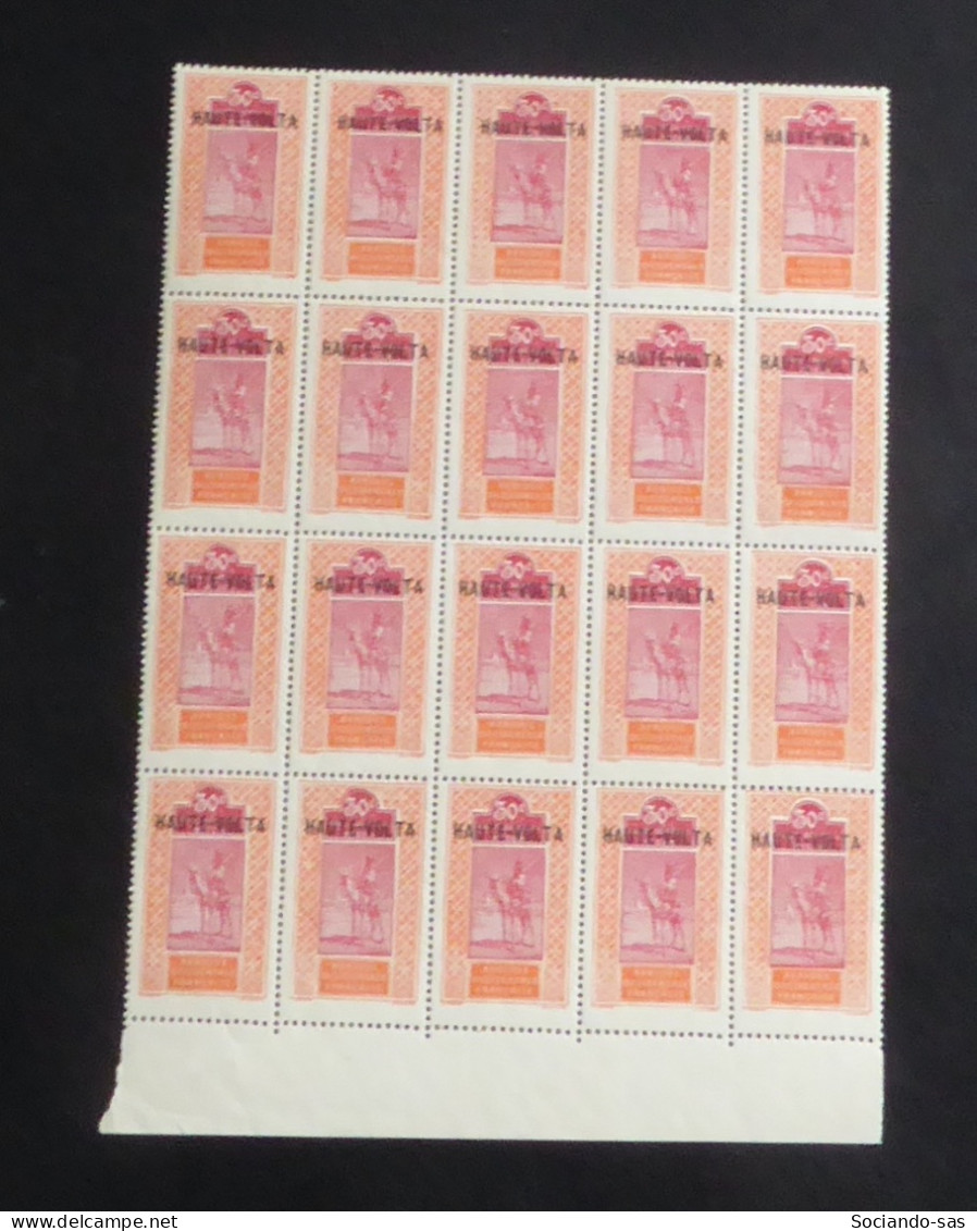 HAUTE-VOLTA - 1922-26 - N°YT. 28 - 30c Orange Et Carmin - Bloc De 20 Bord De Feuille - Neuf Luxe ** / MNH - Unused Stamps