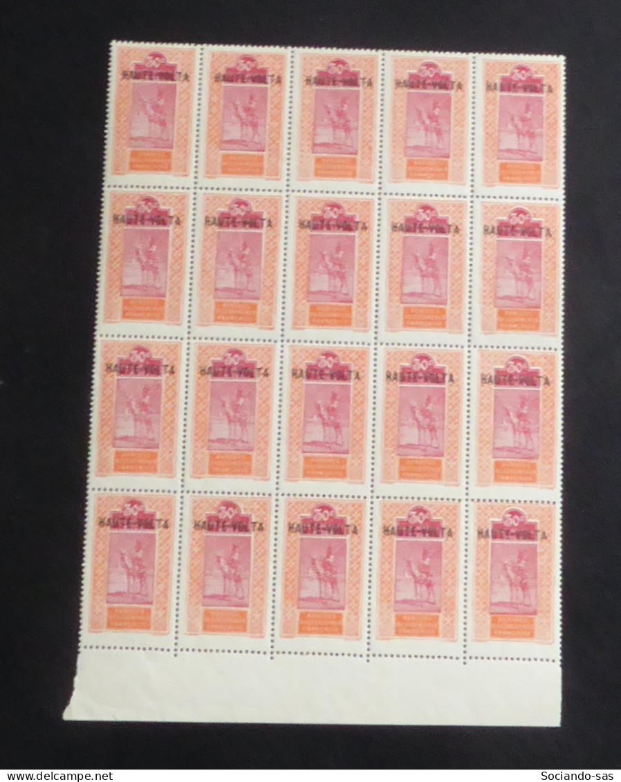 HAUTE-VOLTA - 1922-26 - N°YT. 28 - 30c Orange Et Carmin - Bloc De 20 Bord De Feuille - Neuf Luxe ** / MNH - Ongebruikt